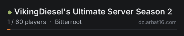 VikingDiesel's Ultimate Server Season 2 on the AR16 DayZ server list