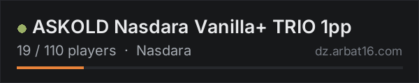 ASKOLD Nasdara Vanilla+ TRIO 1pp on the AR16 DayZ server list