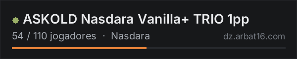 ASKOLD Nasdara Vanilla+ TRIO 1pp na lista de servidores de DayZ da AR16