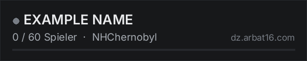 EXAMPLE NAME in der DayZ-Serverliste von AR16