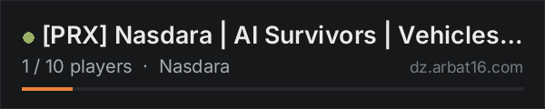 PRX Nasdara | AI Survivors | Vehicles | Base on the AR16 DayZ server list
