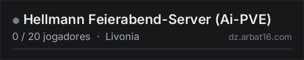 Hellmann Feierabend-Server (Ai-PVE) na lista de servidores de DayZ da AR16