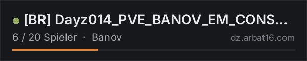 [BR] Dayz014_PVE_BANOV_EM_CONSTRUÇÃO in der DayZ-Serverliste von AR16