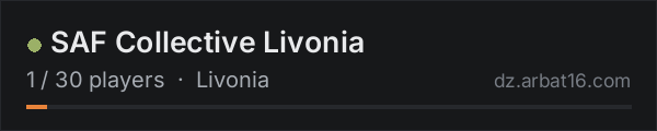 SAF Collective Livonia on the AR16 DayZ server list