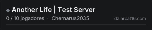 Another Life | Test Server na lista de servidores de DayZ da AR16