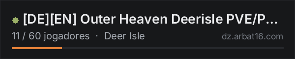 [DE][EN] Outer Heaven Deerisle PVE/PVP [Trader|Airdrop|AIBand] na lista de servidores de DayZ da AR16