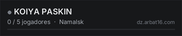 KOlYA PASKIN na lista de servidores de DayZ da AR16