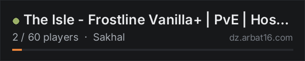 The Isle - Frostline Vanilla+ | PvE | Hosted by BrokeVibeZ DayZ on the AR16 DayZ server list