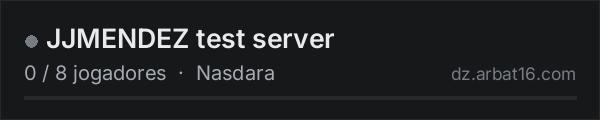 JJMENDEZ test server na lista de servidores de DayZ da AR16