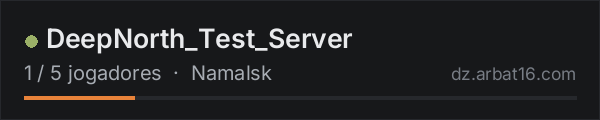 DeepNorth_Test_Server na lista de servidores de DayZ da AR16