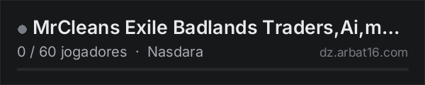 MrCleans Exile Badlands Traders,Ai,modified world temp na lista de servidores de DayZ da AR16