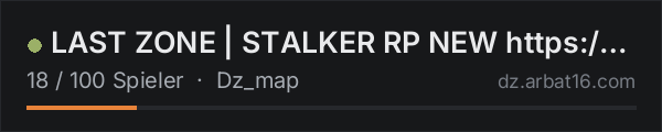 LAST ZONE | STALKER RP NEW https://discord.gg/last-zone in der DayZ-Serverliste von AR16