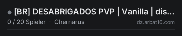 BR DESABRIGADOS PVP | Vanilla | discord.gg/2v3v2Ssb9H in der DayZ-Serverliste von AR16