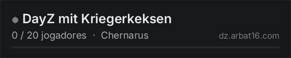 DayZ mit Kriegerkeksen na lista de servidores de DayZ da AR16