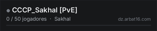 CCCP_Sakhal [PvE] na lista de servidores de DayZ da AR16