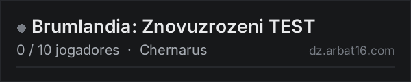 Brumlandia: Znovuzrozeni TEST na lista de servidores de DayZ da AR16