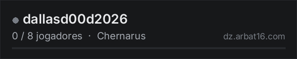 dallasd00d2026 na lista de servidores de DayZ da AR16