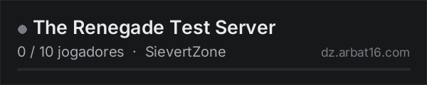 The Renegade Test Server na lista de servidores de DayZ da AR16