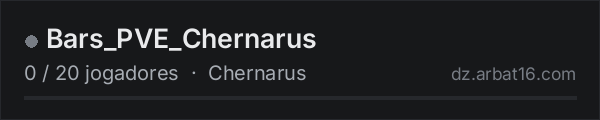 Bars_PVE_Chernarus na lista de servidores de DayZ da AR16