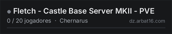 Fletch - Castle Base Server MKII - PVE na lista de servidores de DayZ da AR16