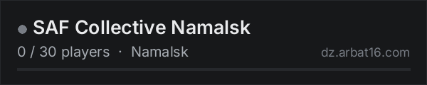 SAF Collective Namalsk on the AR16 DayZ server list