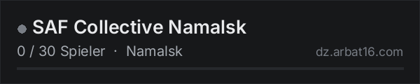 SAF Collective Namalsk in der DayZ-Serverliste von AR16