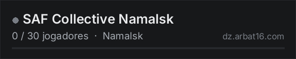 SAF Collective Namalsk na lista de servidores de DayZ da AR16