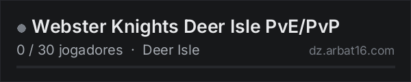 Webster Knights Deer Isle PvE/PvP na lista de servidores de DayZ da AR16