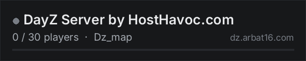 DayZ Server by HostHavoc.com on the AR16 DayZ server list