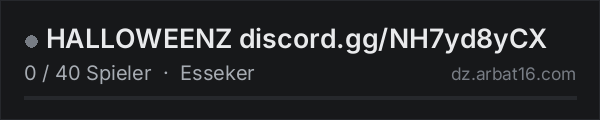HALLOWEENZ discord.gg/NH7yd8yCX in der DayZ-Serverliste von AR16