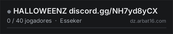 HALLOWEENZ discord.gg/NH7yd8yCX na lista de servidores de DayZ da AR16
