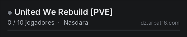 United We Rebuild [PVE] na lista de servidores de DayZ da AR16