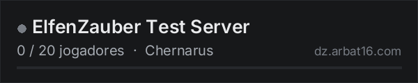 ElfenZauber Test Server na lista de servidores de DayZ da AR16
