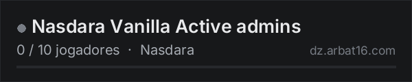 Nasdara Vanilla Active admins na lista de servidores de DayZ da AR16