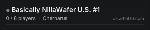 Basically NillaWafer U.S. #1 on the AR16 DayZ server list