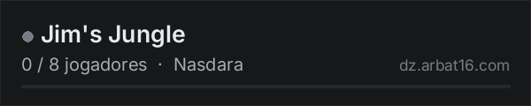 Jim's Jungle na lista de servidores de DayZ da AR16