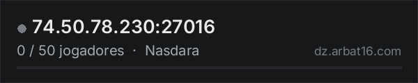 74.50.78.230:27016 na lista de servidores de DayZ da AR16