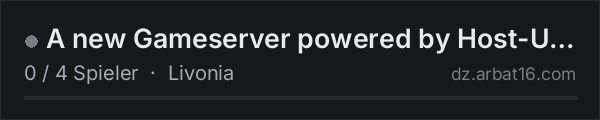 A new Gameserver powered by Host-Unlimited.de in der DayZ-Serverliste von AR16