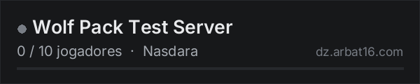 Wolf Pack Test Server na lista de servidores de DayZ da AR16