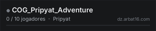 COG_Pripyat_Adventure na lista de servidores de DayZ da AR16
