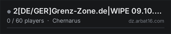 2[DE/GER]Grenz-Zone.de|WIPE 09.10.26-09.04.27|Expansion Mod|3PP on the AR16 DayZ server list