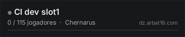 CI dev slot1 na lista de servidores de DayZ da AR16
