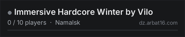 Immersive Hardcore Winter by Vilo on the AR16 DayZ server list