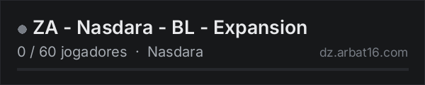 ZA - Nasdara - BL - Expansion na lista de servidores de DayZ da AR16