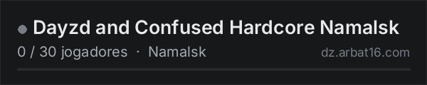 Dayzd and Confused Hardcore Namalsk na lista de servidores de DayZ da AR16