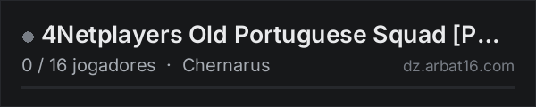 4Netplayers Old Portuguese Squad [PVE] na lista de servidores de DayZ da AR16
