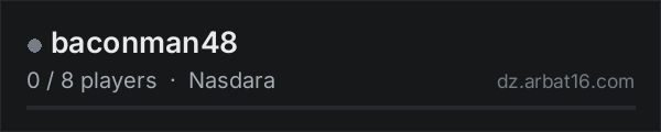 baconman48 on the AR16 DayZ server list