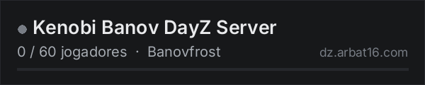 Kenobi Banov DayZ Server na lista de servidores de DayZ da AR16