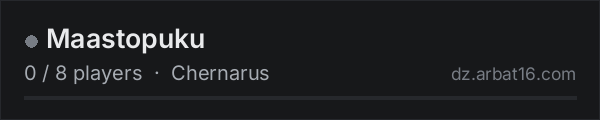 Maastopuku on the AR16 DayZ server list
