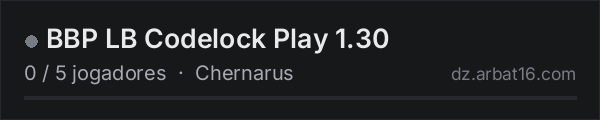 BBP LB Codelock Play 1.30 na lista de servidores de DayZ da AR16